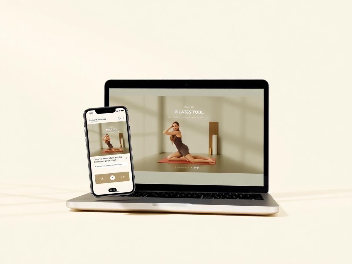 Método Pilates en Casa visto en celular y computadora
